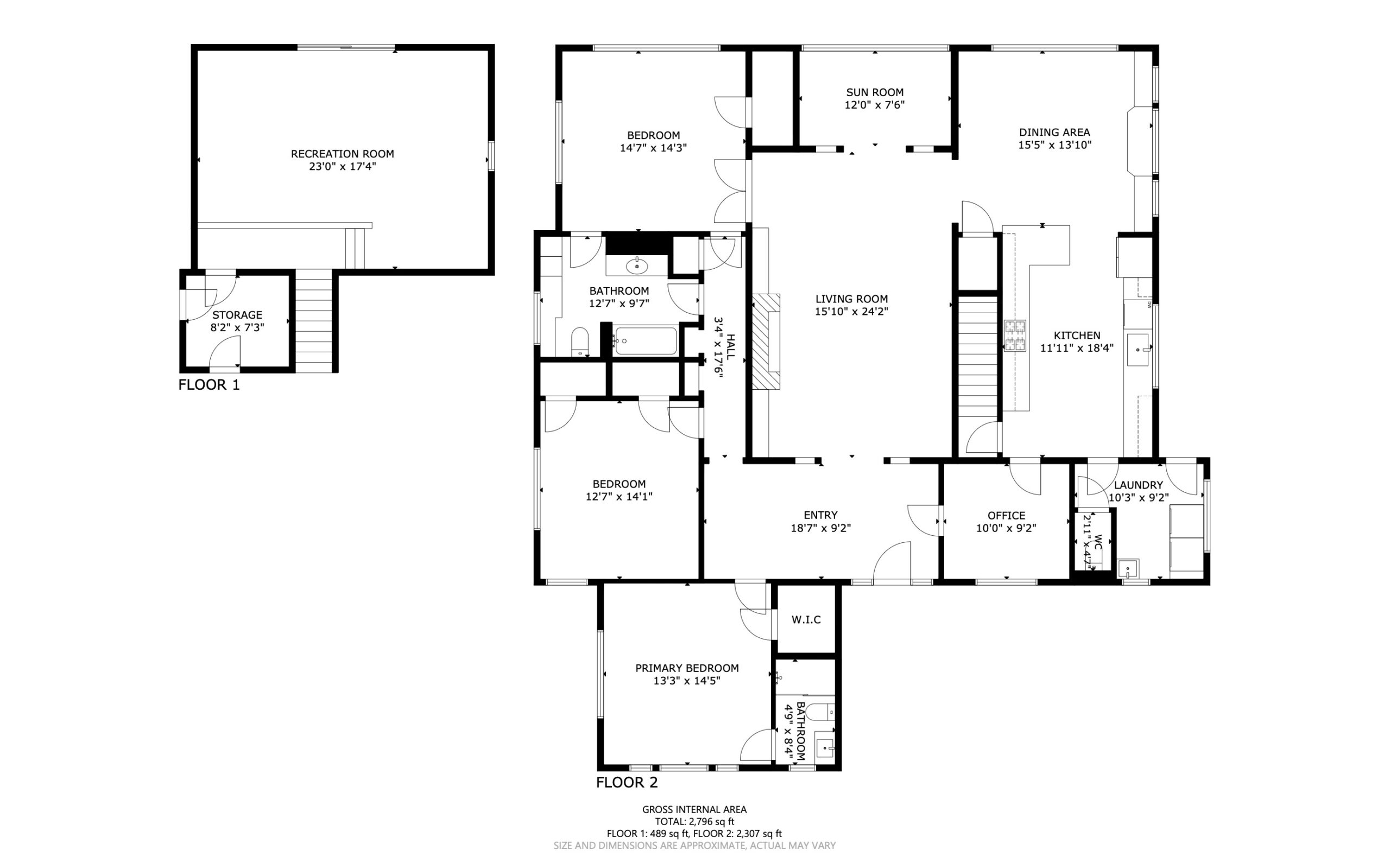 1424 Josephine St, Berkeley - 2D illustrated floor plan